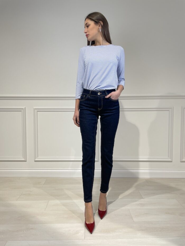 stopover striped light blue jeans gineceo emme marella
